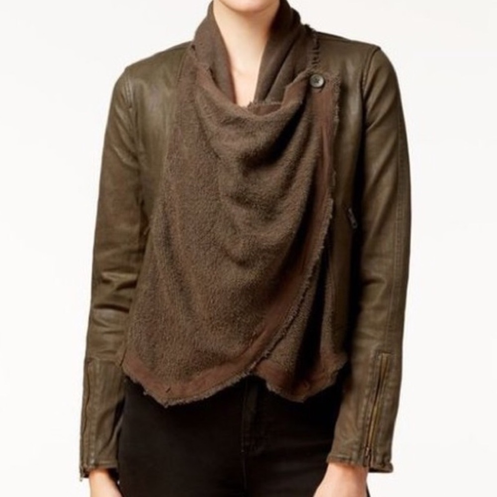 Free People Drape front denim jacket